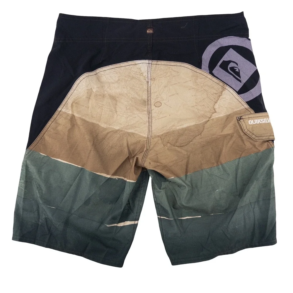 Quiksilver‎ Mens 31 Board Shorts Multicolor Map Print Cypher Kelly Slater Surf